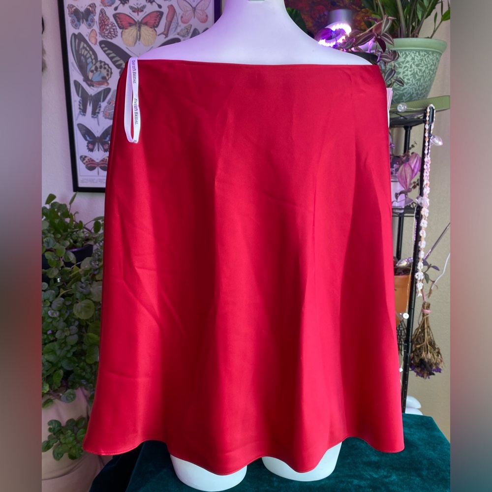 David’s bridal satin red skirt - Size 16